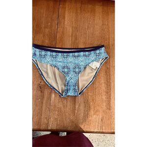 Cabana Life Blue Bikini Bottoms Bathing Suit Womens Size L New